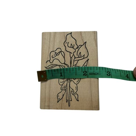 RUBBER ROMANCE Calla Lily Wood and Rubber Stamp Flower Bouquet - Picture 5 of 6